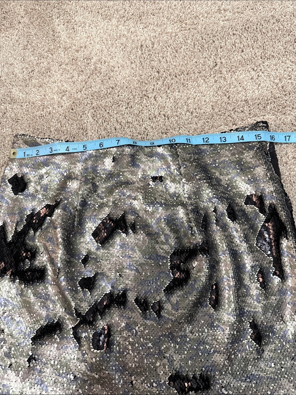 NWOT Free People Silver Multi Colored Sequin Mini Skirt with Black Detail - Picture 10 of 15